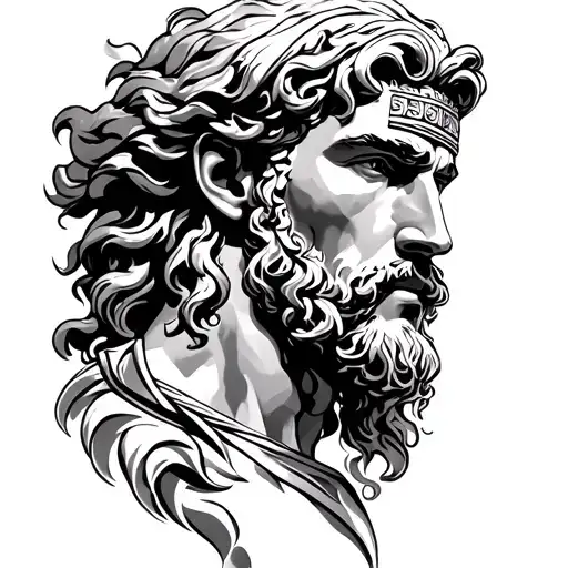 achilles greek god tattoo design idea