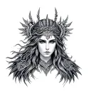Göttin Freya Nordic goddess tattoo design idea