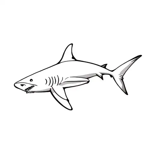 lemon shark swimming tattoo design idea