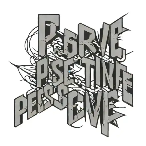 word "perspective" written vertically, Fine line tattoo tattoo design idea