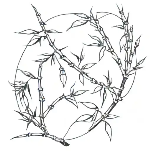 bamboo twigs tattoo design idea