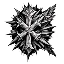Spike Cross tattoo design idea