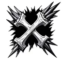 Spike Cross tattoo design idea