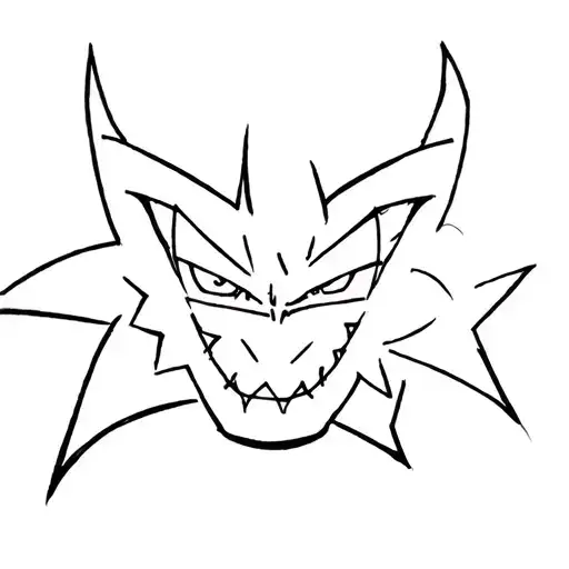 gengar tattoo in black tattoo design idea