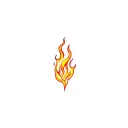 flames left arm tattoo design idea