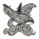 orca with numbers 4 5 22 30 tattoo design idea
