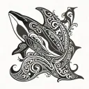 orca with numbers 4 5 22 30 tattoo design idea