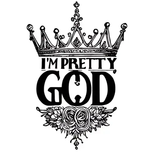 "I'm Pretty God" Crown tattoo design idea
