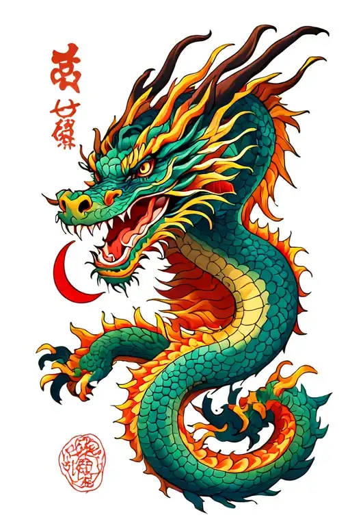 Dragon yakuza dragon sleeve tattoo design idea