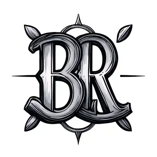 nautical love and friendship BR and CR initials tattoo design idea