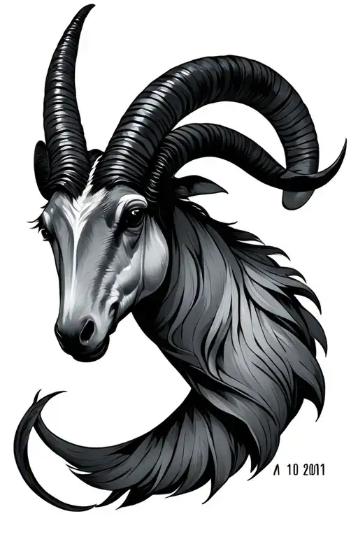 Capricorn and Date 01 10 2001 A Space tattoo design idea