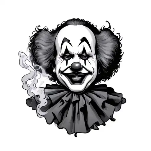 Clown Smoking tattoo design idea