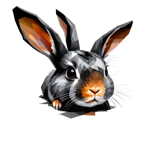 rabbit polygon tattoo design idea