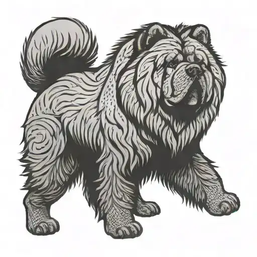 chow chow silhouette tattoo design idea