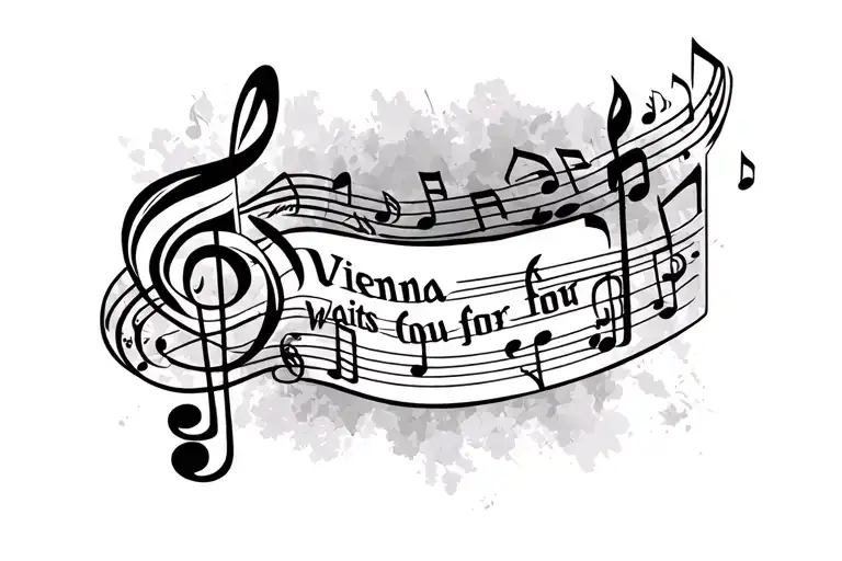 Vienna music notes tattoo Tramp stamp “Vienna waits for you” tattoo design idea