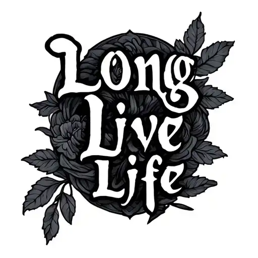 Long live life tattoo design idea