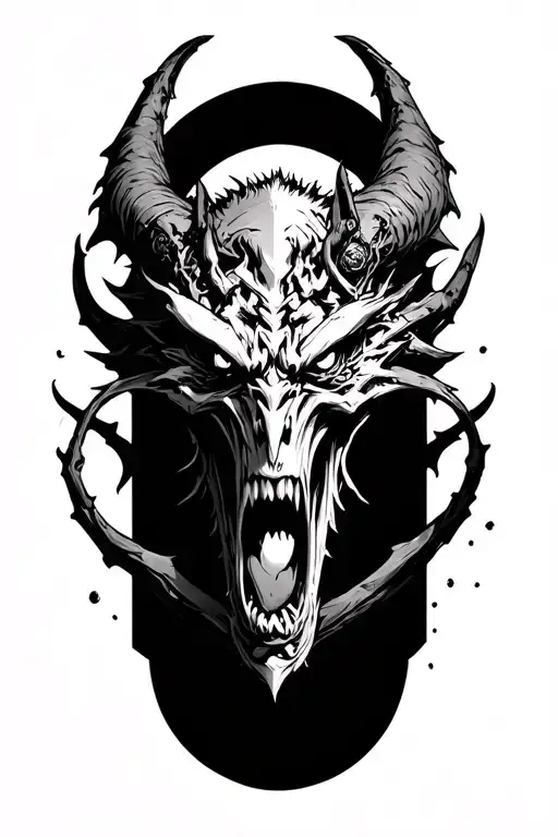 Fighting Demons bio mechanical tattoo design idea