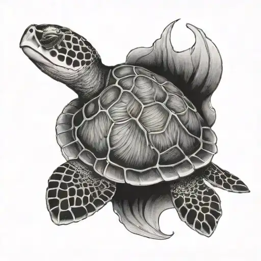 ege sea turtle tattoo design idea