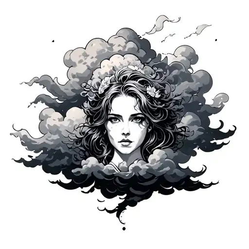 Aiden clouds surrounding tattoo design idea