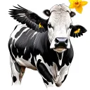 daffodil, cow, red kite flying tattoo design idea