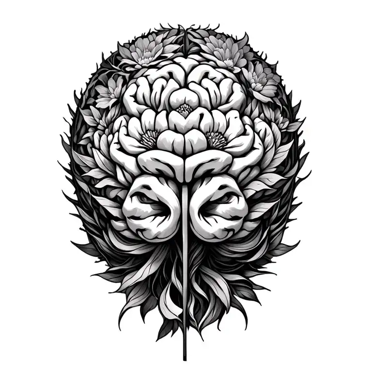 All I ever am is consciousness perpetually unfolding. A blooming brain tattoo design idea