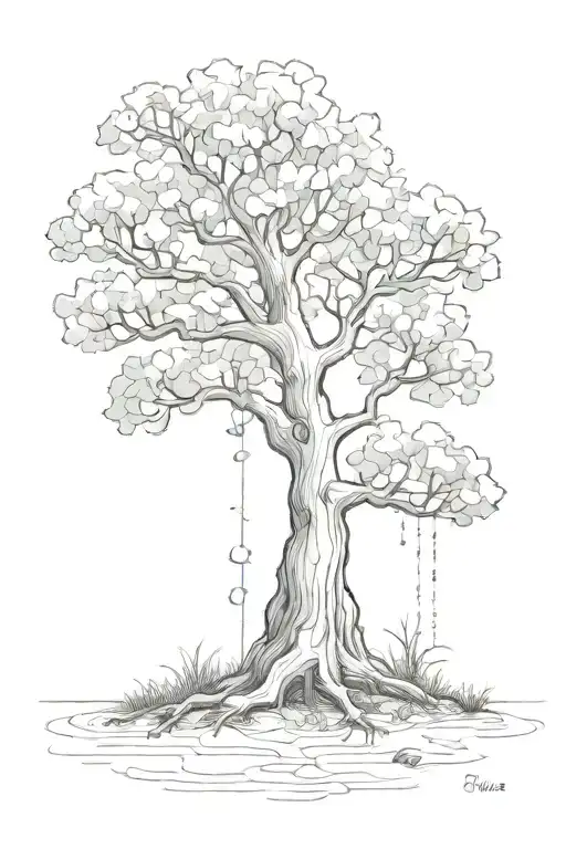 giving tree tattoo design idea