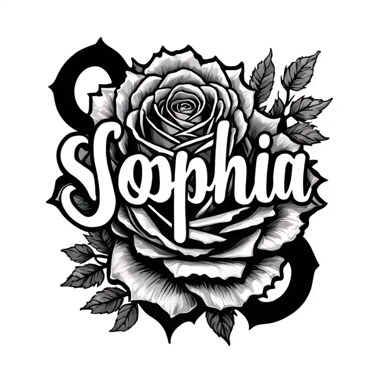 "Sophia" rose tattoo design idea