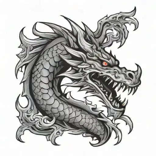 American dragon forearm tattoo design idea