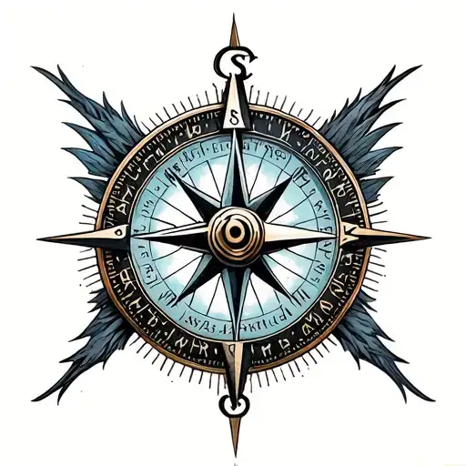 moral compass tattoo design idea