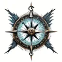 moral compass tattoo design idea