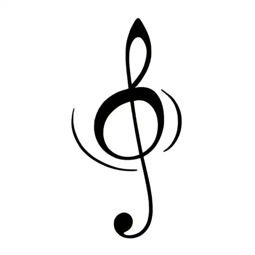 bass clef heart tattoo design idea