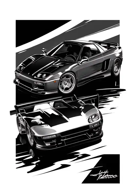 1994 honda nsx-r widebody tattoo design idea