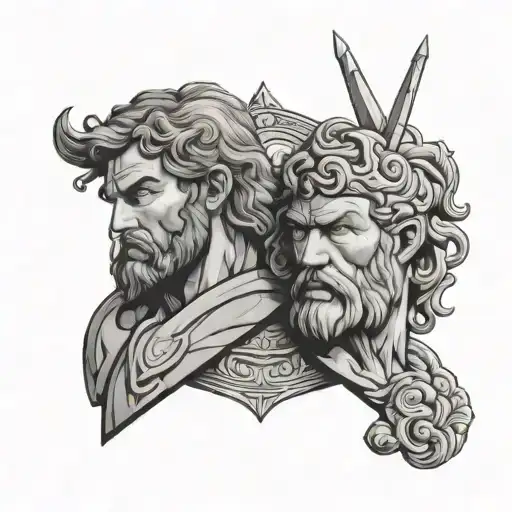 hercules crossroads tattoo design idea