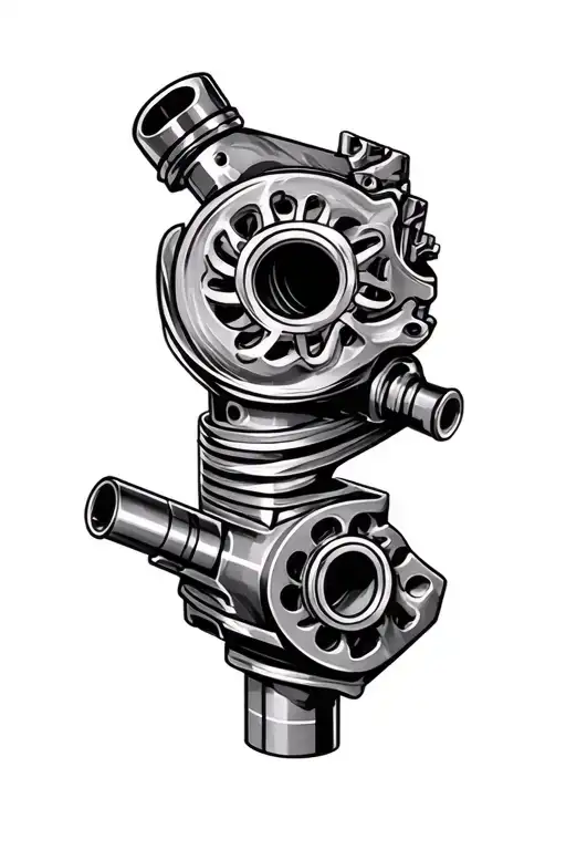 Cummins diesel pistons and turbo tattoo design idea