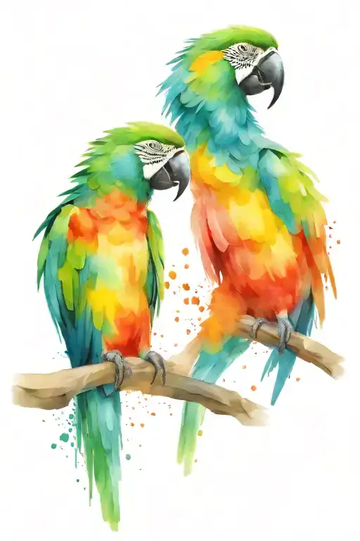 parrot sitting tattoo design idea
