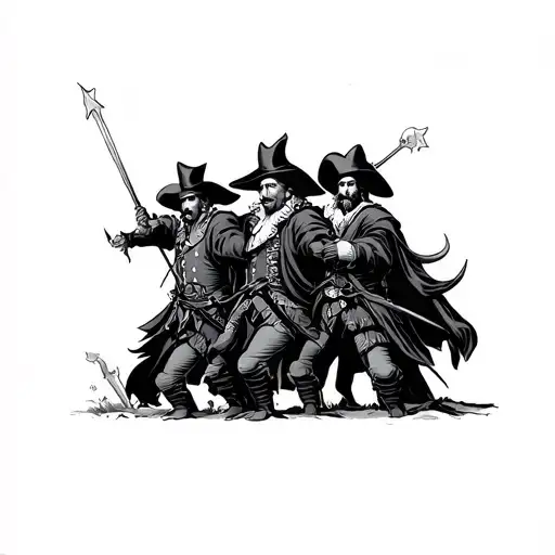 The Three musketeers tattoo design idea