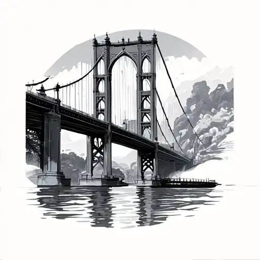 A bridge that serves as a connector amidst two cultures. tattoo design idea