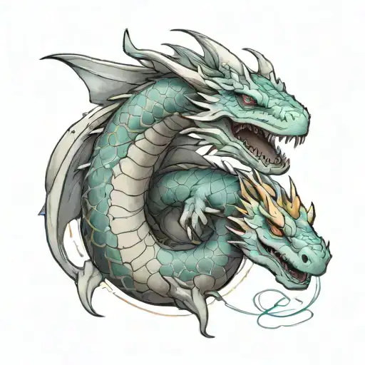 haku and dragonite tattoo design idea