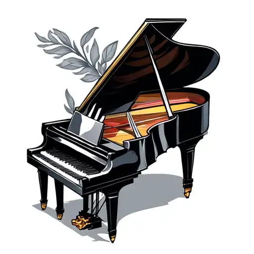 Grand piano tattoo design idea