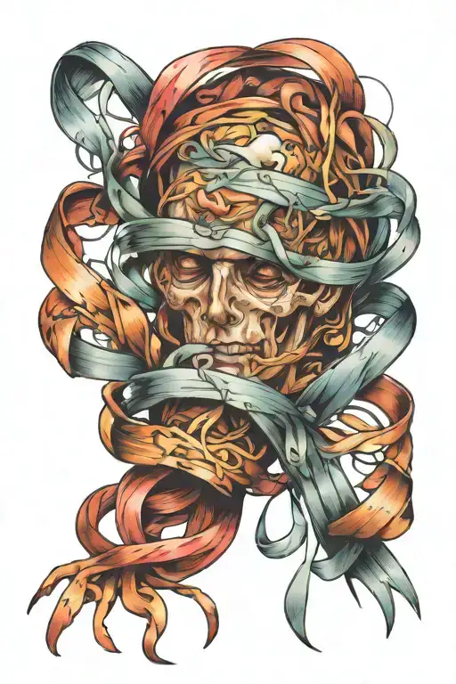 suicide ribbon tattoo design idea