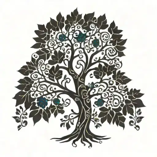 Nordic tree of life with my kids and grandkids names in old Noric tattoo design idea