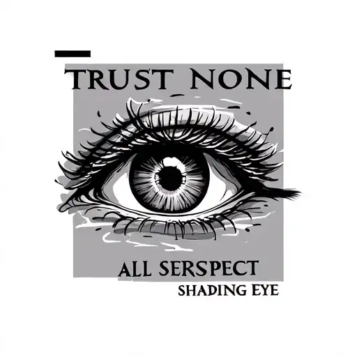Trust None Suspect All Seeing Eye tattoo design idea