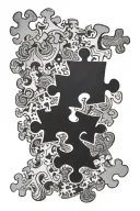 puzzle pieces tattoo design idea