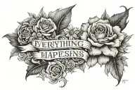 everything happens for a reason whether good or bad” inside tattoo design idea