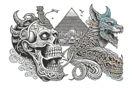 something about dentist and Egypt and Russia and some kind of love  tattoo design idea