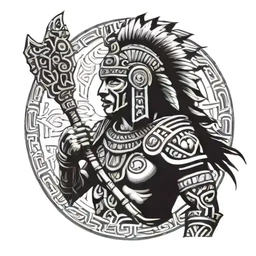 Mayan warrior tattoo design idea