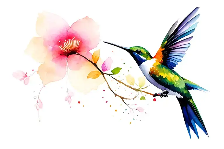 humming-bird tattoo design idea