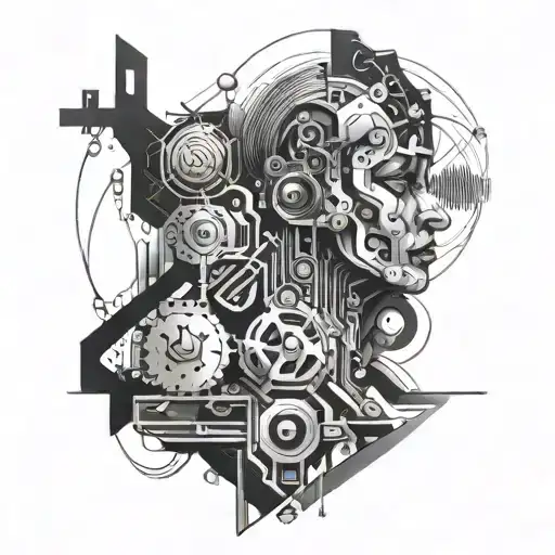 Abstract representation of the process operator role tattoo design idea