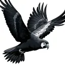 black cockatoo flying tattoo design idea