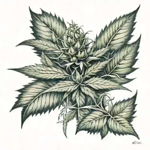 marihuana tattoo design idea